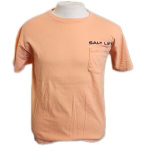 Salt Life 1-pocket, 100% cotton, light orange peach & navy tee, M